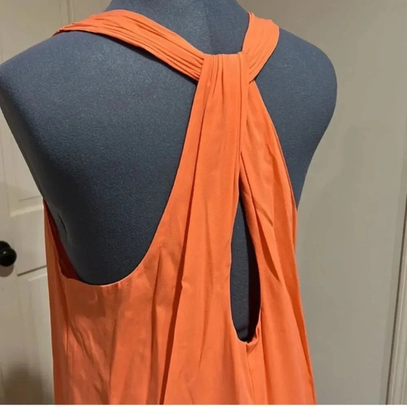 Alice+Olive Silk Racerback Orange Dress Size L - Picture 4 of 9